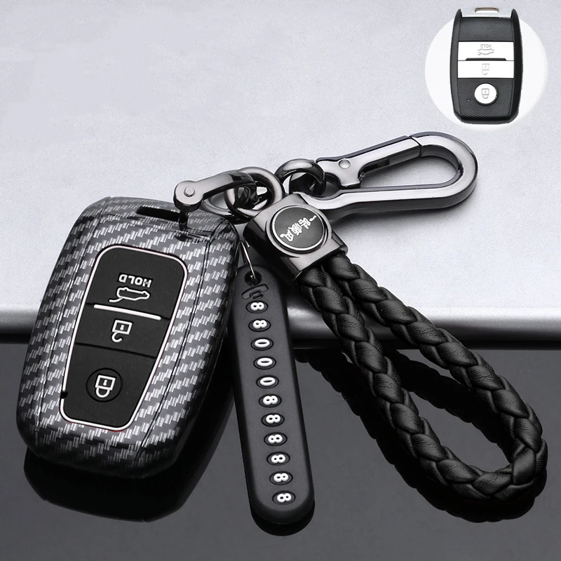 

For Kia Sportage Carens Seltos Stonic Niro Pro Ceed Rondo Picanto Morning ABS Carbon Key Car Cover Case Fob Protect Accessories