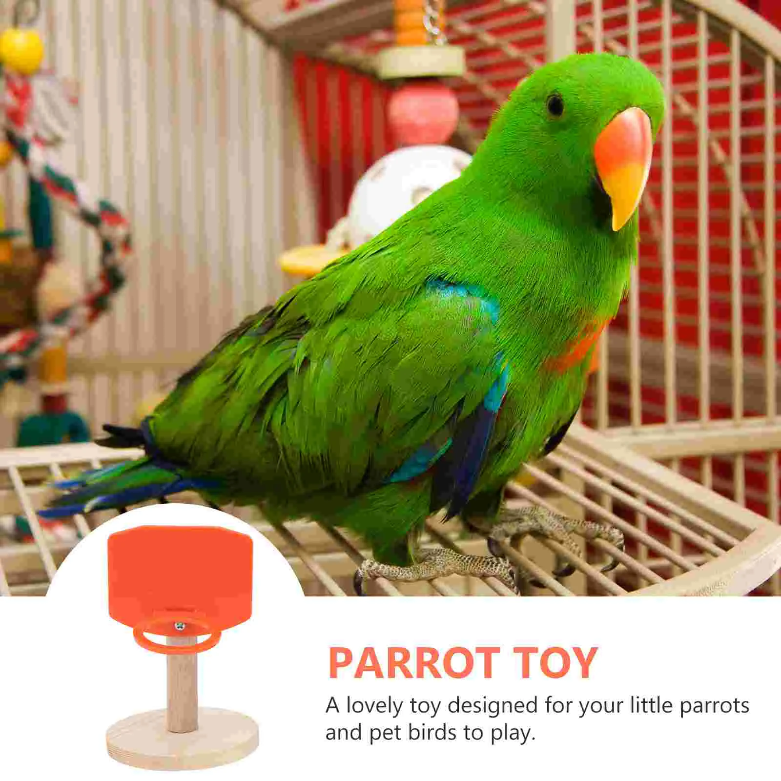 Bird Shooting Toy Mini Basketball Accessories Chew Parrot Hoop Educating Bell Pet Stand