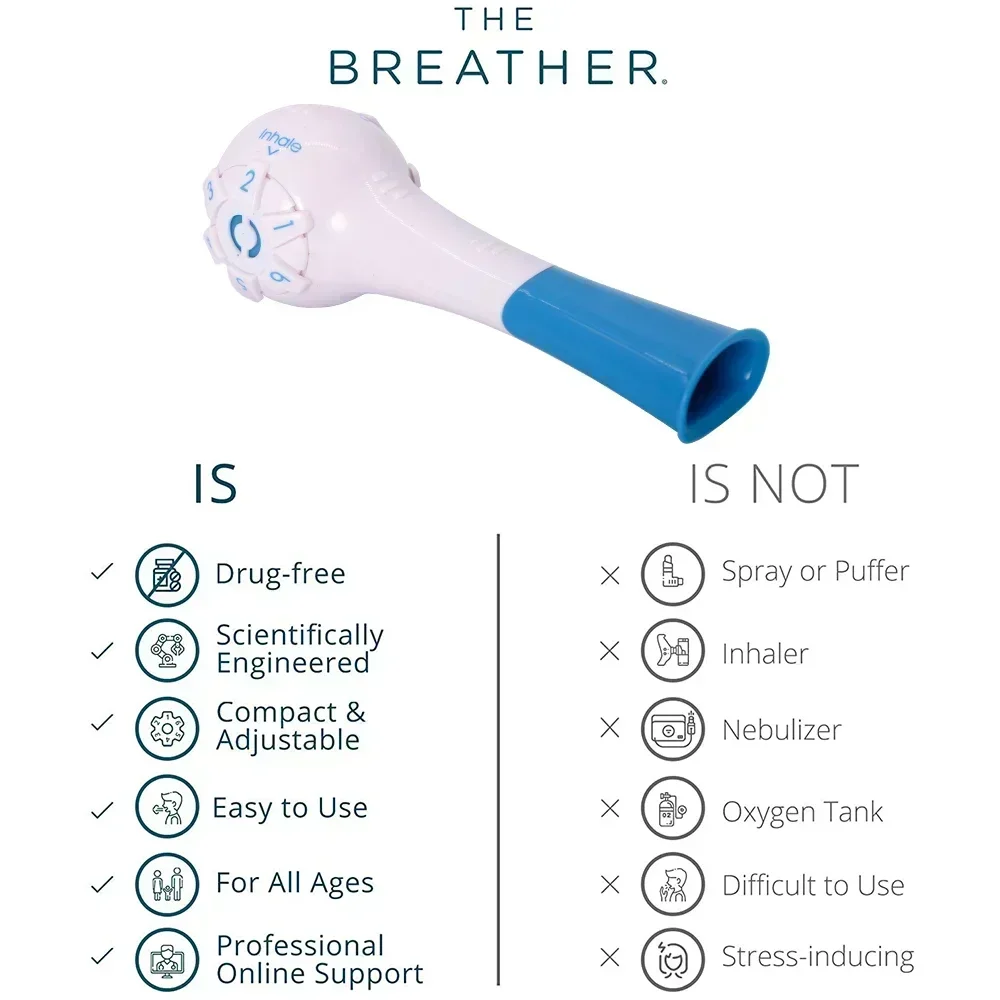 lung recovery trainer is used for drug-free breathing treatment. Breathing is easier. FSA/HSA qualified