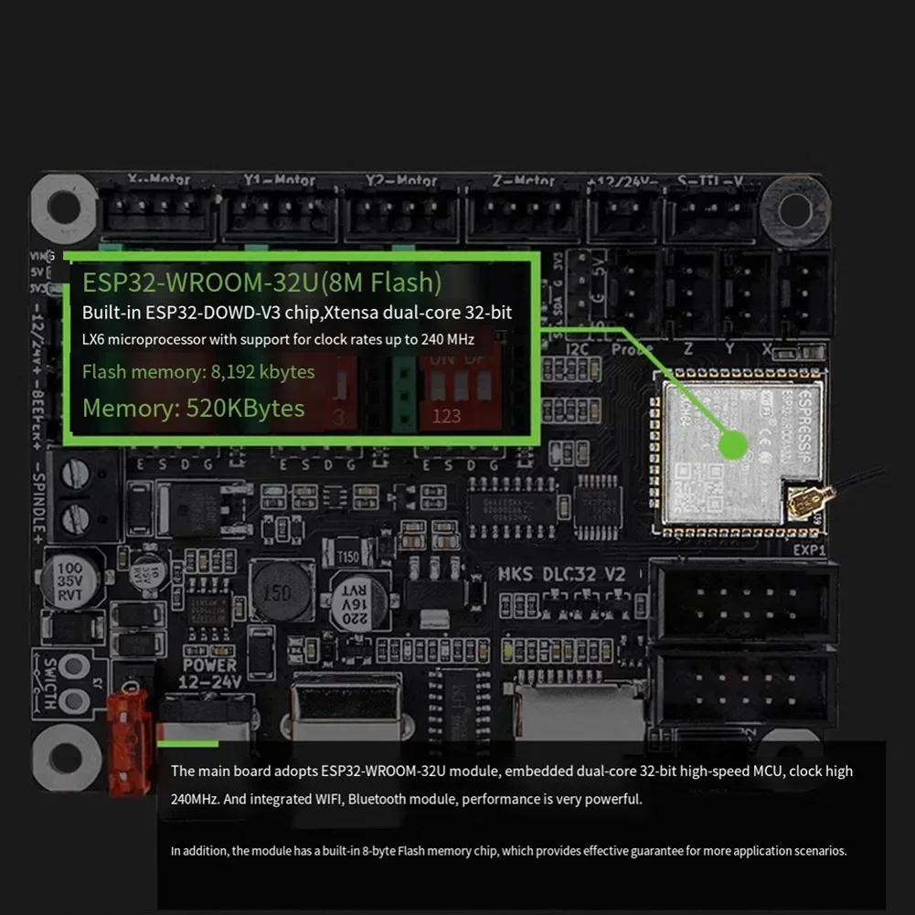 Engraver ControlBoard For MKS DLC32 V2.1 Offline Control Dual Core 32Bit Motherboard Accessories For Workshop Machines