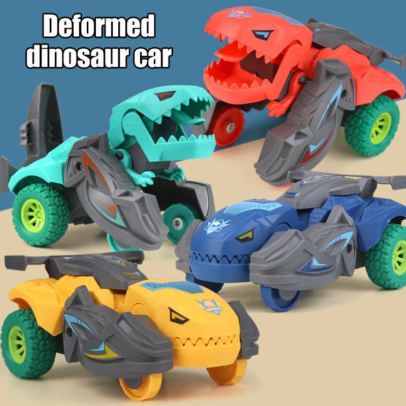 

Transforming Dinosaur Car Deformation Car Toys Inertial Sliding Dino Car Automatic Transform Toy Boys Educational Gifts Kid Toys