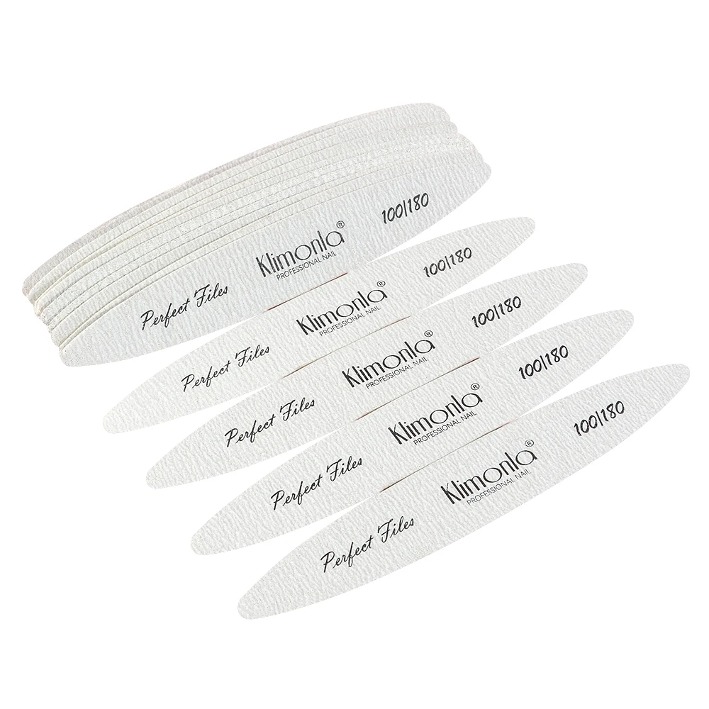 

25 шт. профессиональные пилочки для ногтей Klimonla, зернистость 100/180, двухсторонние пилочки для ногтей для маникюра и педикюра
