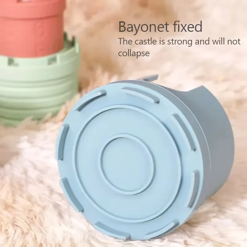 Kid Silicone Castle Stack Cup Toys Color Digital Cognitive Building Blocks Brain Response Battle for Early Education Games Toy
