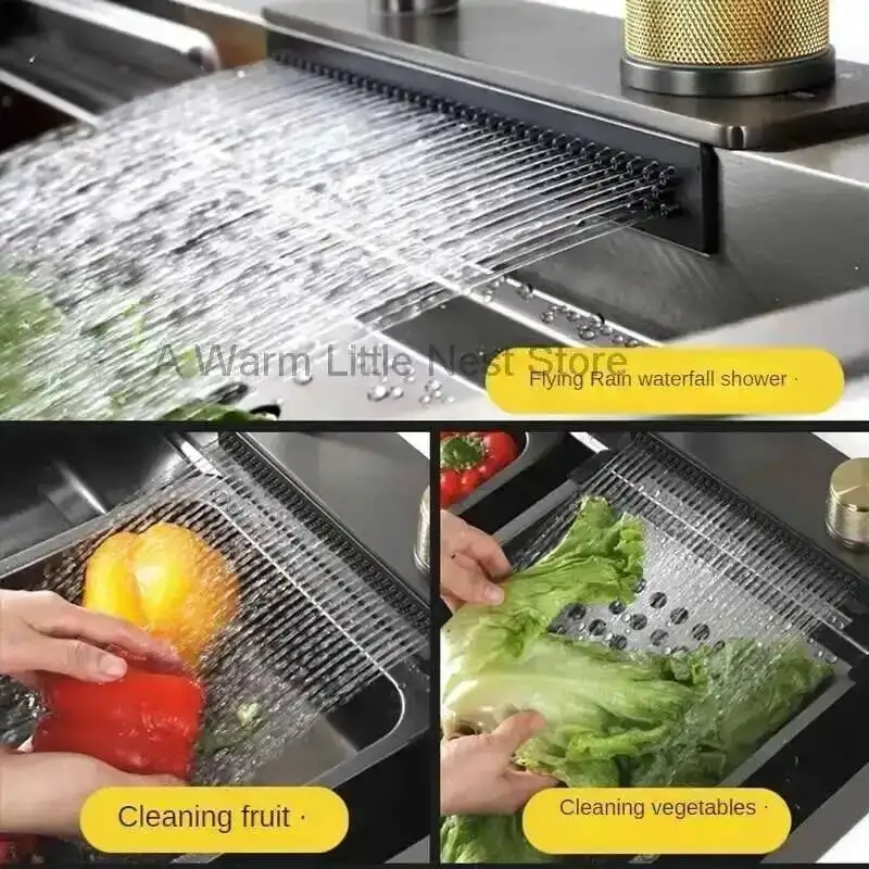 

Металлические кухонные мойки в скандинавском стиле для барной стойки с умным цифровым дисплеем и омывателем для стаканов, мойка класса люкс для столовой