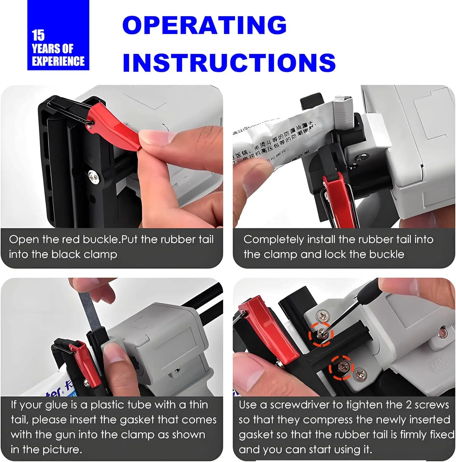704 Pistola per colla con tubo per dentifricio, Pistola per colla manuale in silicone, Estrusore manuale per sigillante, Pistola per miscelazione e erogazione