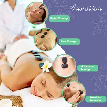 帶溫度調節的熱石按摩套裝 - 帶加熱器的熱石按摩套裝,專業水療按摩工具 - 用於頸部按摩 8 最佳銷售 熱石 - №1