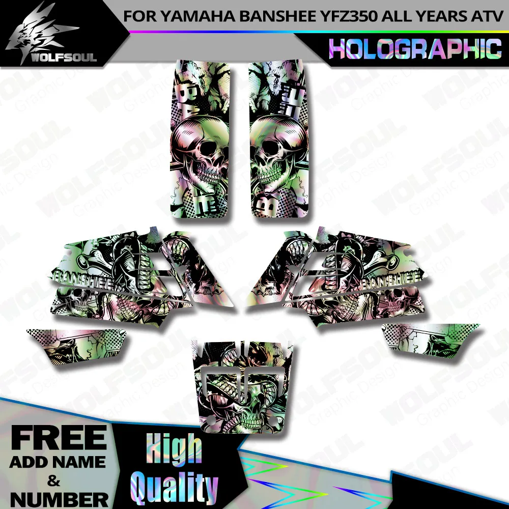 Juego de motocicletas, pegatinas holográficas de fondo del equipo, Kit de TPU para Yamaha BANSHEE 350 YFZ350 YFZ, todos los años, ATV, plástico completo