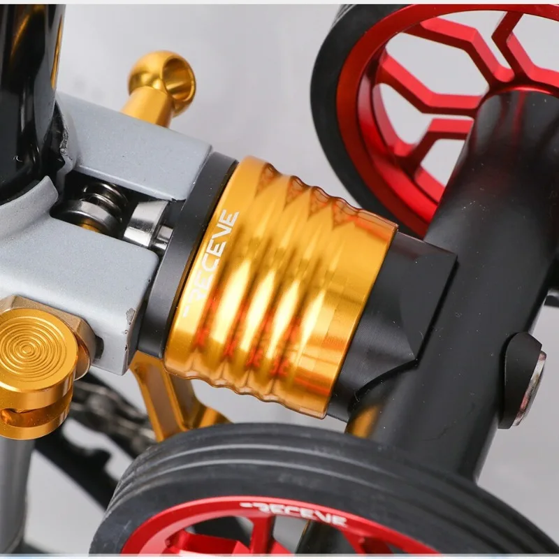 Folding Bicycle Strength Rear Shocks Titanium Axle Comfort Damper Spring Device Shock Absorber Quick Release Lightweight Parts