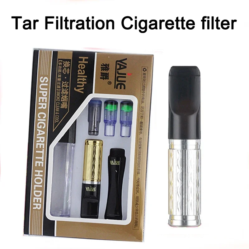 Hot Sale Classic Acrylic Tobacco Filter Microfilter Reduce Tar Cigarette Holder Portable Circulation Hookah Pipe Gadget for Men