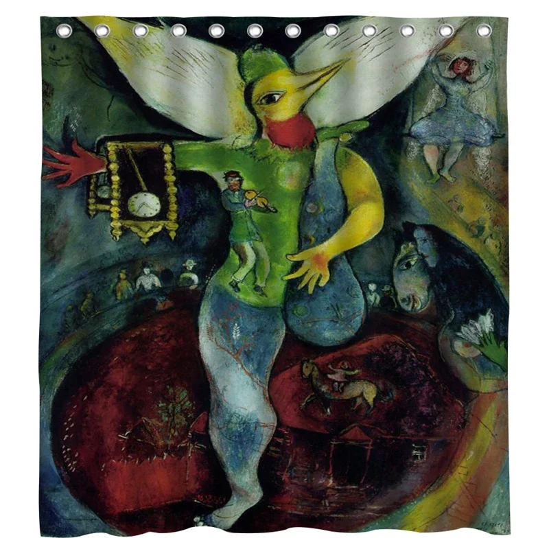 Juggler Marc Chagall Design Shower Curtain Bathroom Decoration