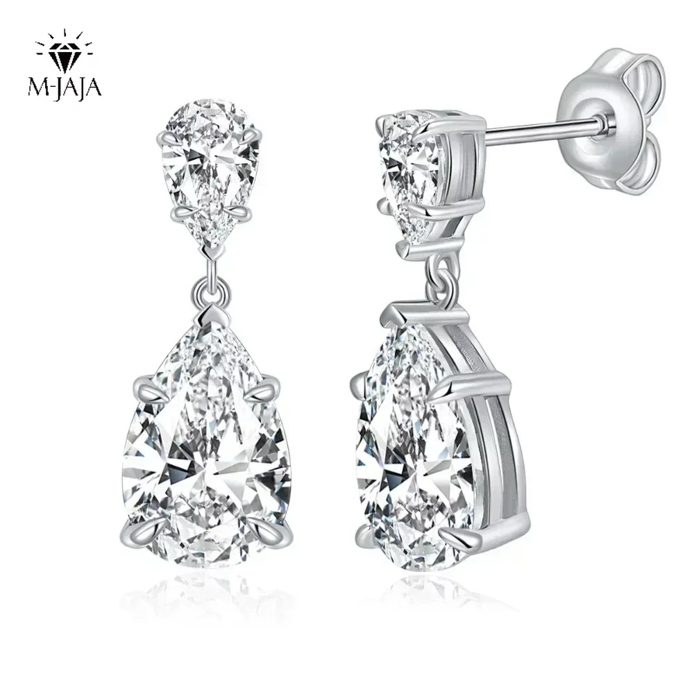 

7*11MM Real Moissanite Earrings 925 Sterling Silver VVS1 3EX Drop Earrings Lab Diamonds Pear Cut Bridal Jewelry Anniversary Gift