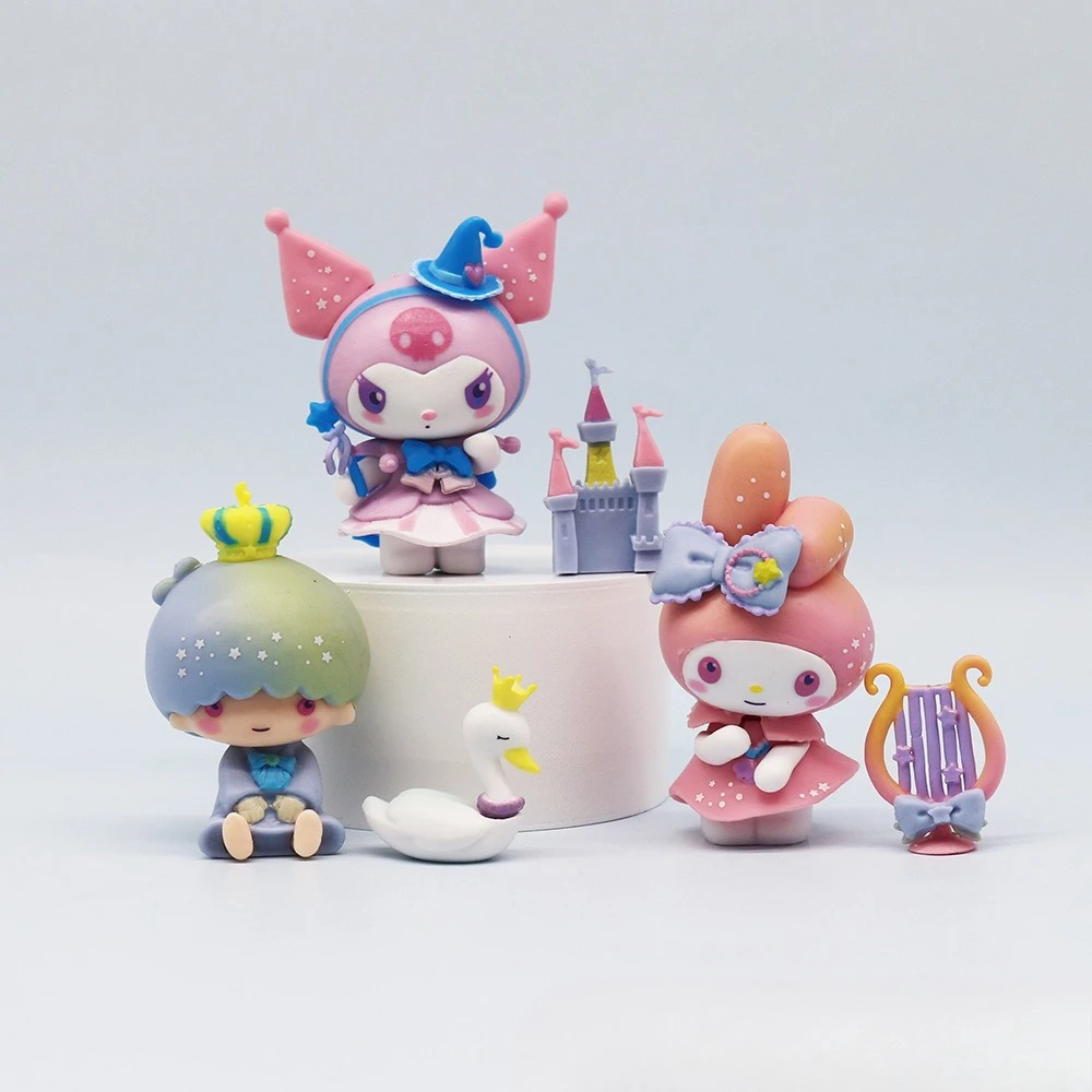 Sanrio My Melody Cinnamoroll Baby Kuromi Dream Series Kit de modelismo caja ciega Kawaii decoración de escritorio coche muñeca regalo de cumpleaños
