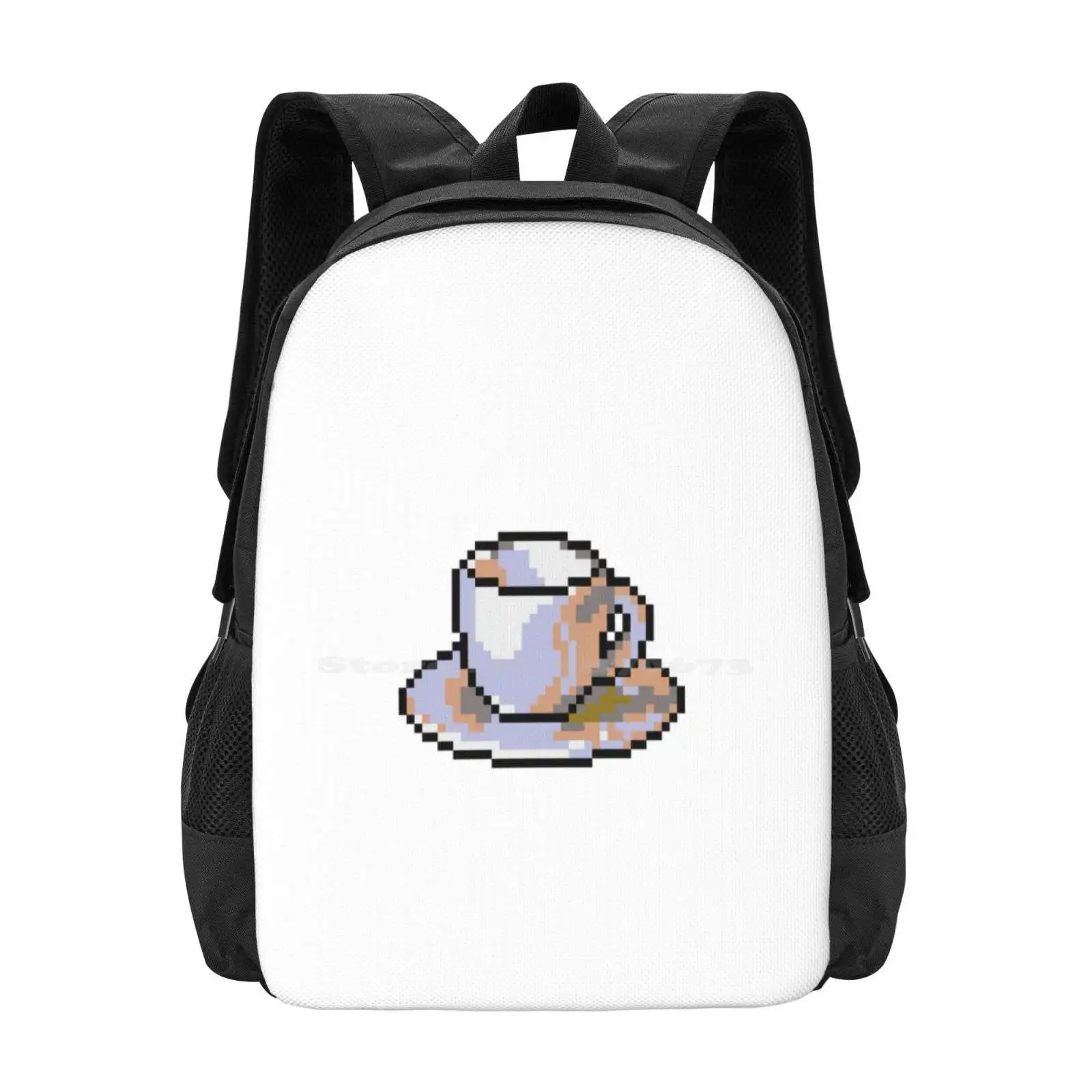 Coffee Cup Backpack For Student School Laptop Travel Bag Cup Morning Coffee Pixelart Pastel Sprite Aseprite Tiwsu