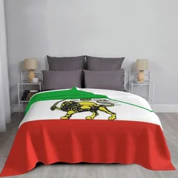 Flag of Persia Iran (Pahlavi) Throw Blanket Flannel Fleece Soft Adult Bed Cover Winter Warm Stitch Fluffy Bedspread for Sofa