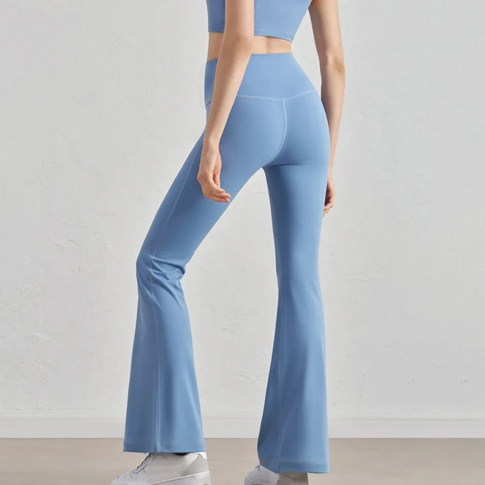 

Gym High Waist Sports Flared Pants Wide Leg Stretchy Yoga Pants Breathable Quick Drying Fitness Pants Yoga