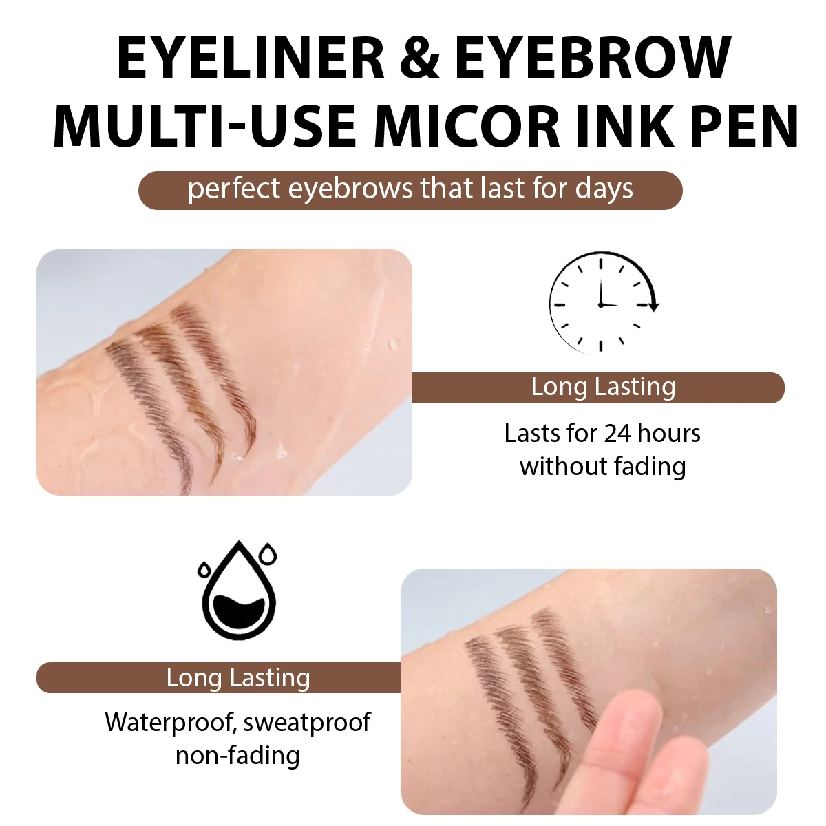 Crayon à sourcils double tête 2 en 1, imperméable, résistant à la sueur, maquillage longue durée, tenue et réglage des couleurs, 1 pièce