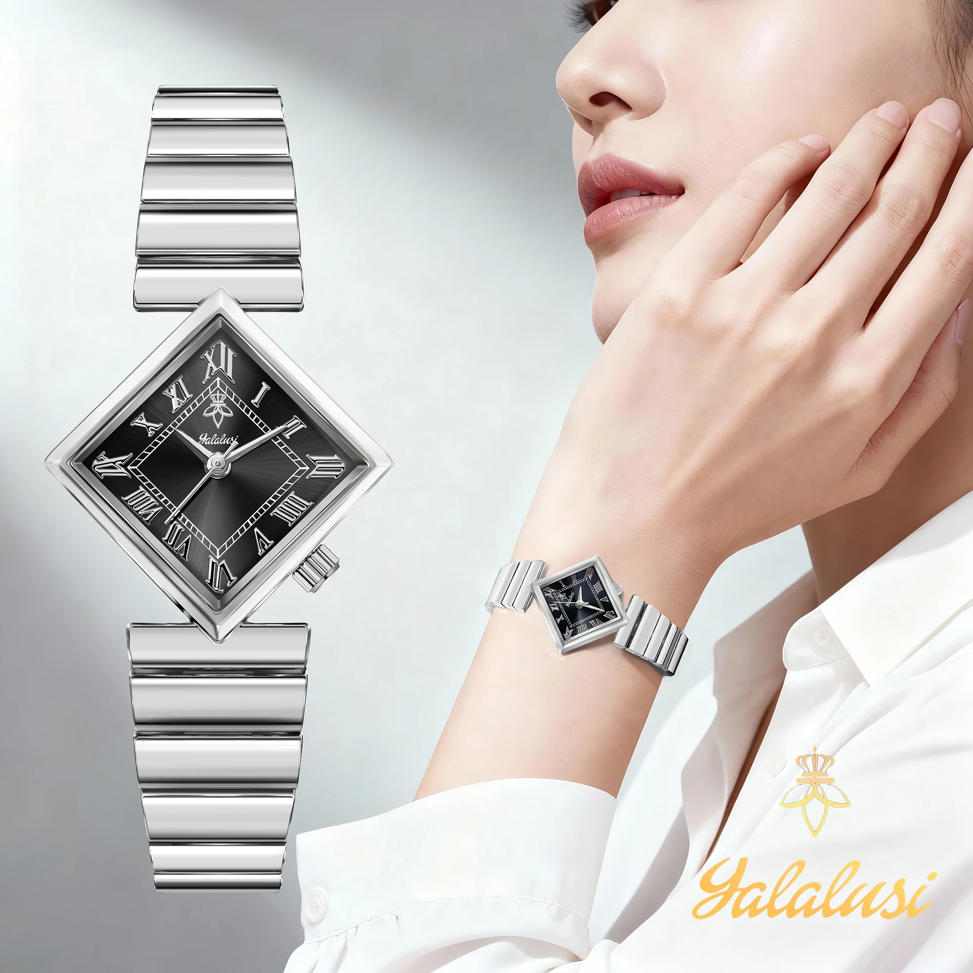 ساعة YaLaLuSi كوارتز عصرية للسيدات للاستخدام اليومي، صندوق ساعة رومانسية فاخرة هدية للنساء