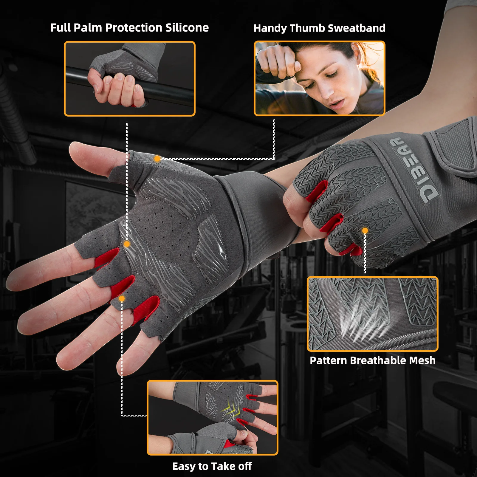 Gants de musculation coordonnants pour hommes et femmes, équipement de fitness en plein air, équipement de sport, exercice, cyclisme