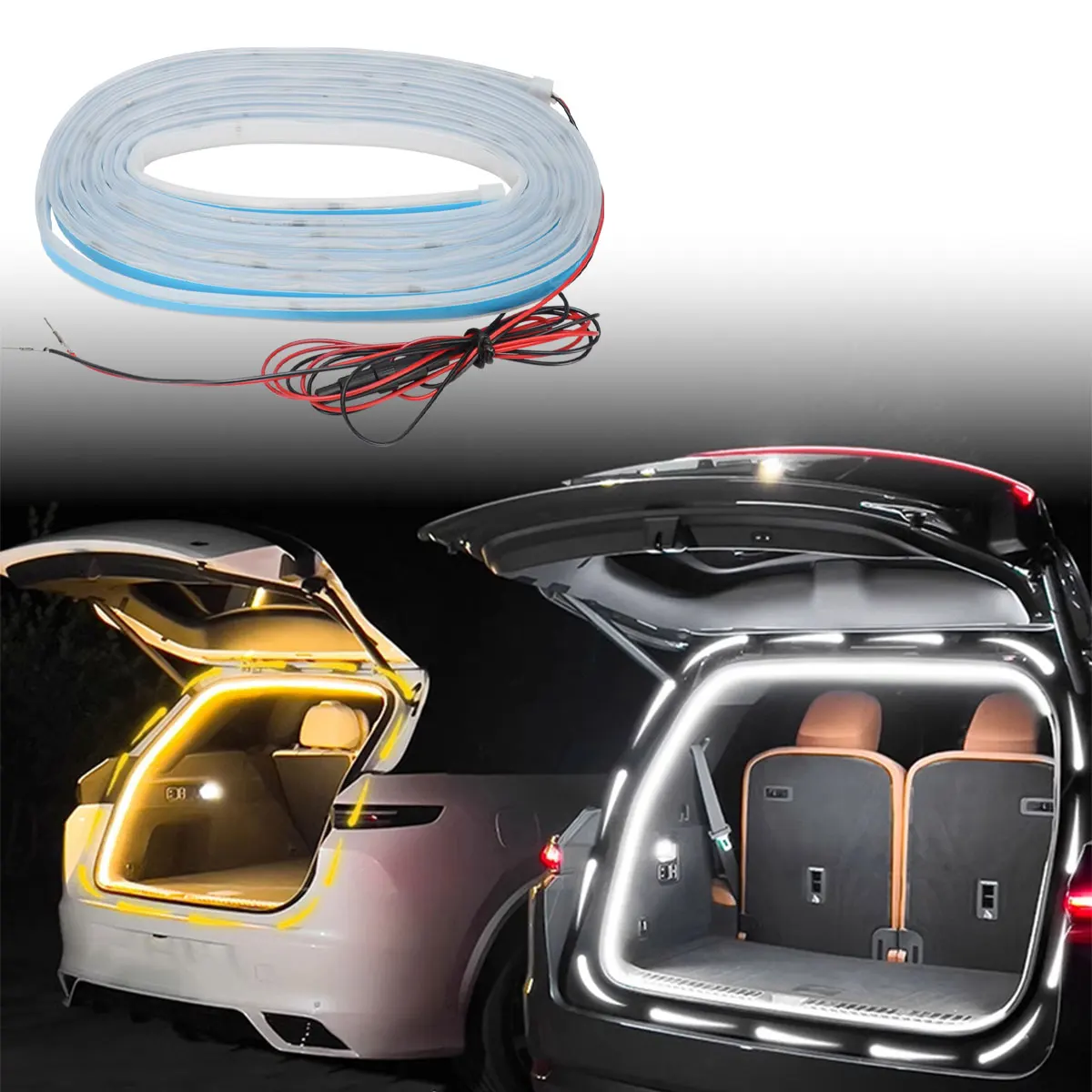 2m/4m Car Trunk Light Strip Flexible Scan Soft Led Light Strip Hidden Trunk Automatic Induction Lamp Universal for SUV MPV