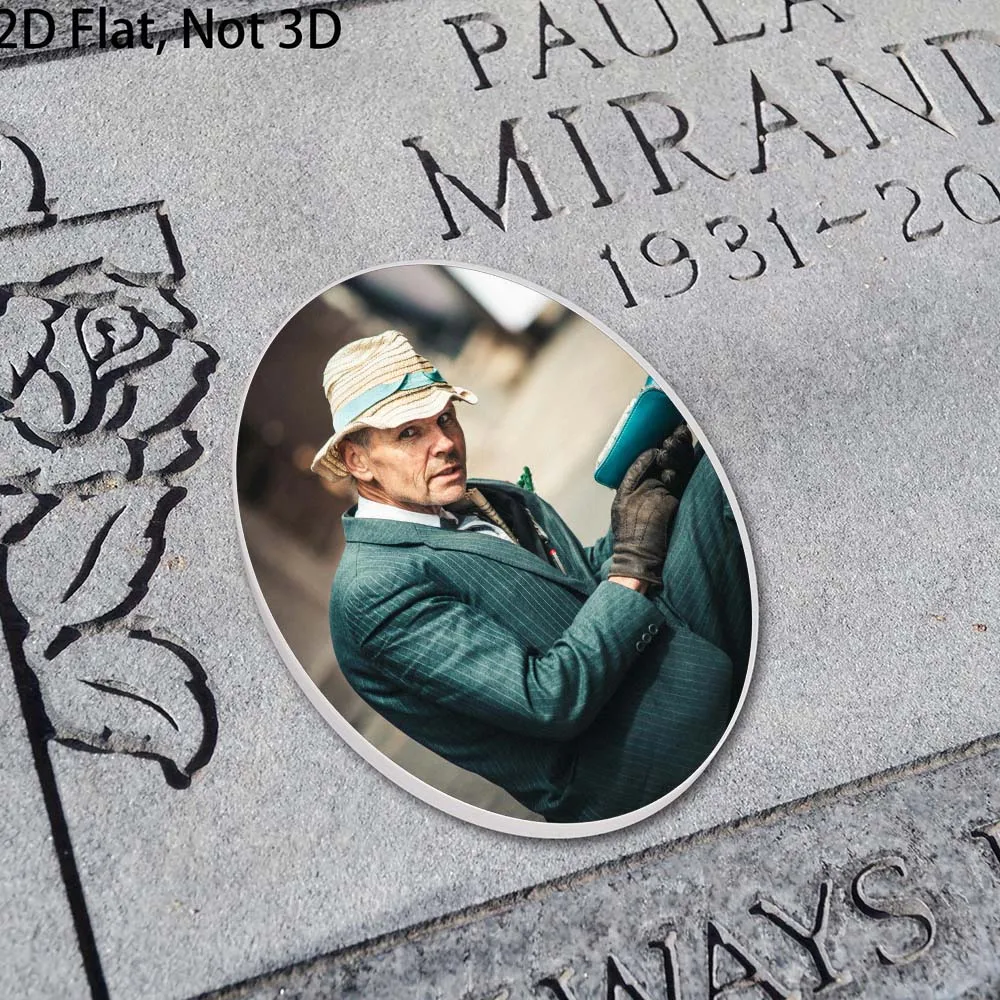 2D Flat Not 3D 1pc Custom Photo Memorial Headstone Tile Customizable Cemetery Decorations for Grave Anniversary Gift - view 2