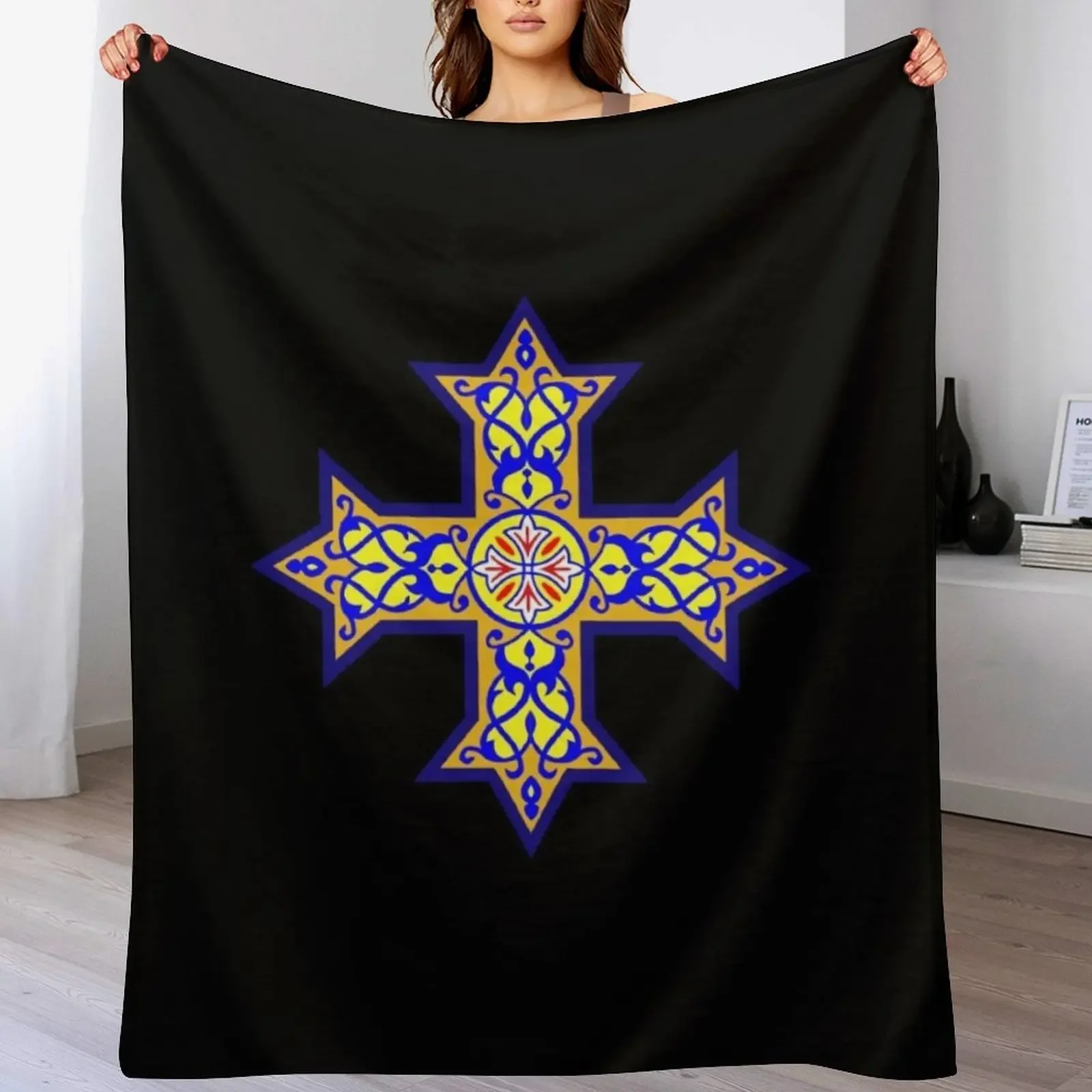 

Coptic Orthodox Cross Throw Blanket Cute Heavy Hair bed plaid Blankets