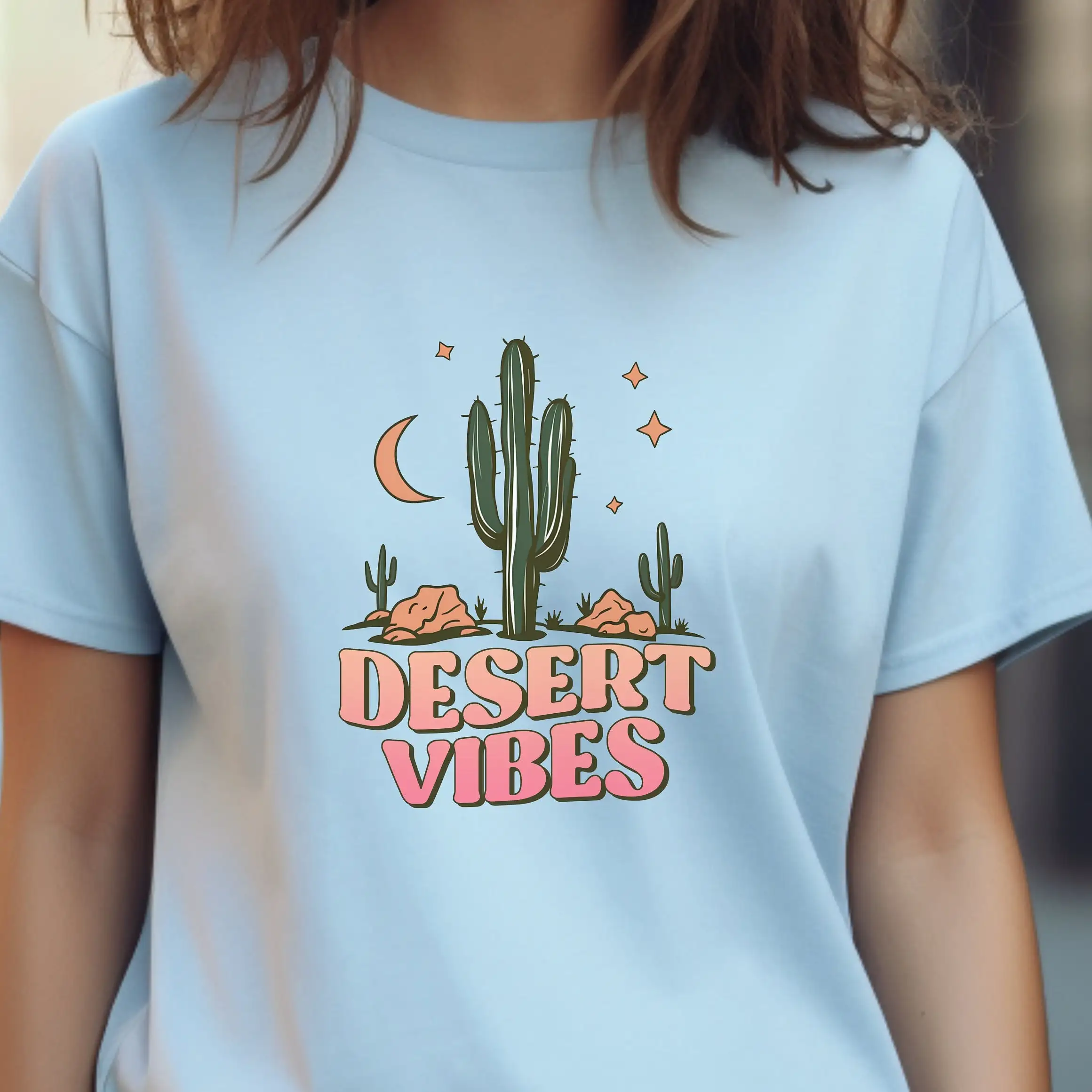 

Футболка Desert Vibes Landscape Lover Cactus Southwest винтажная стираная модная дышащая универсальная мужская футболка унисекс