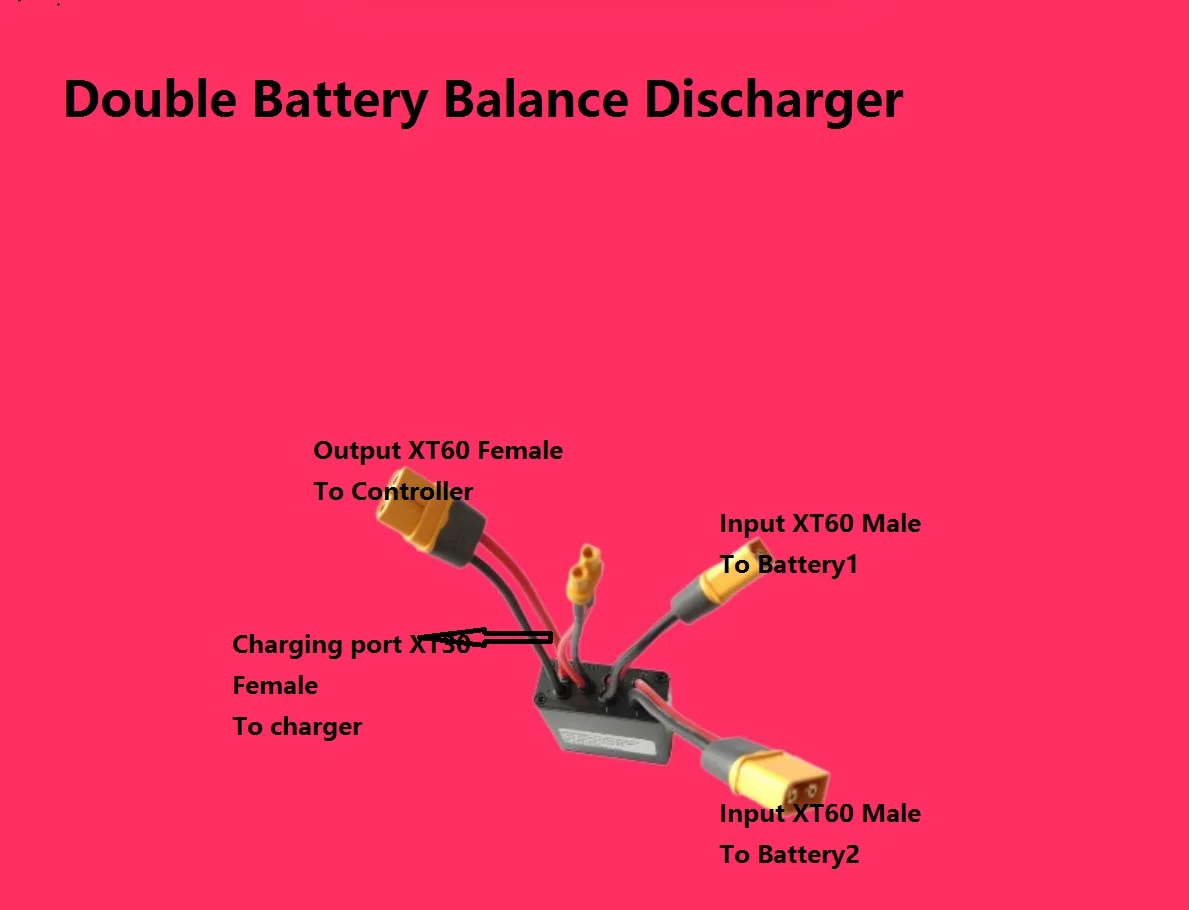 Ebike Dual Battery Discharge Converter Connection Adapter Switcher 20V-72V 20A/30/40A /80A/120AModule Balanced Discharge