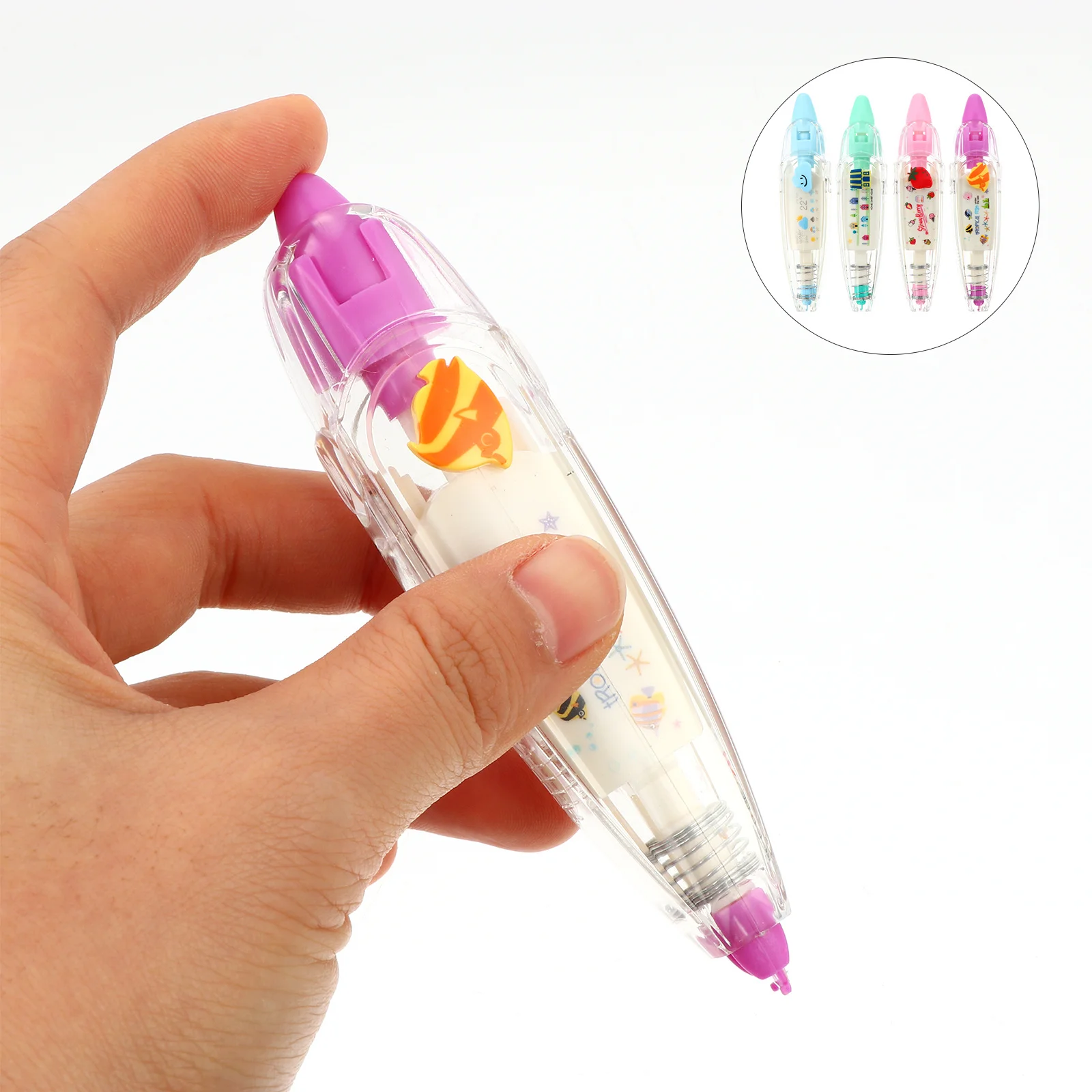 4 قطعة شريط تصحيح من نوع الصحافة نمط الكرتون الكتابة لاصق لوازم مكتبية للطلاب سكرابوكينغ Diy بها بنفسك #4