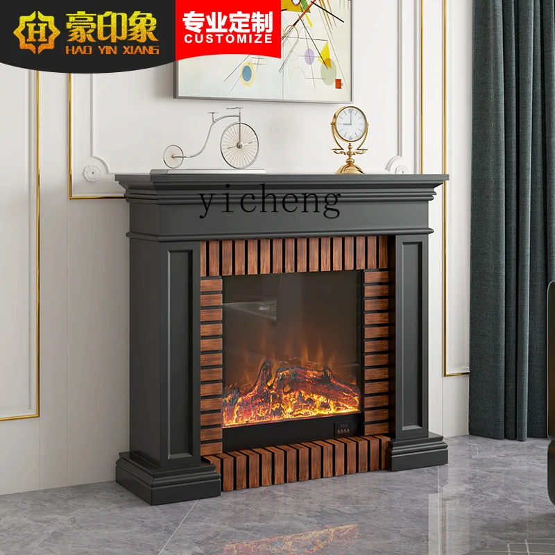 ZF Simple Solid Wood Electric Fireplace Heating Household Electric Fireplace-Core Stove Decoration Fireplace Mantel