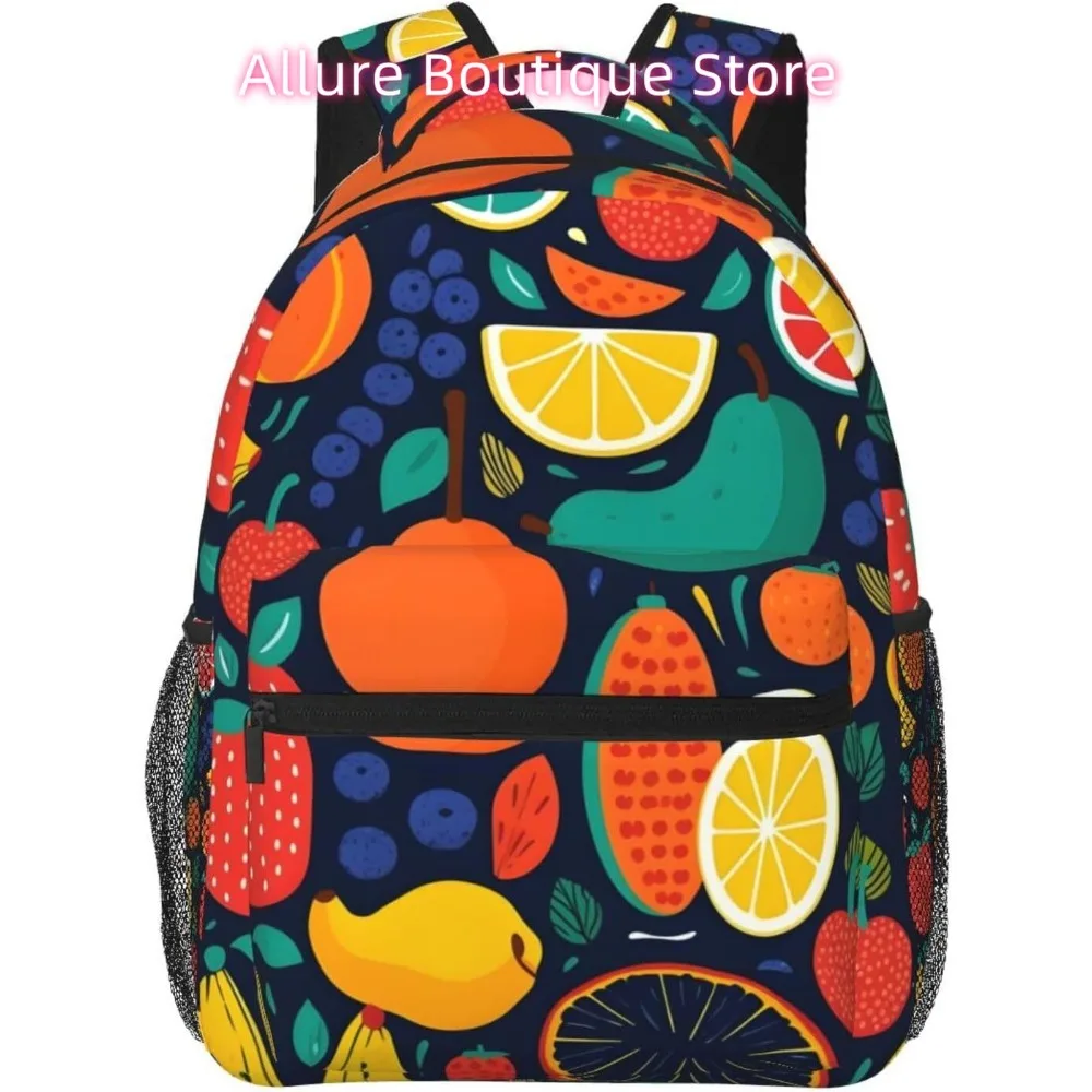 

laptop bag back to school Cartoon Banana Apple Blueberry Lightweight Laptop Backpack Lightweight Multipurpose Travel Casual Dayp