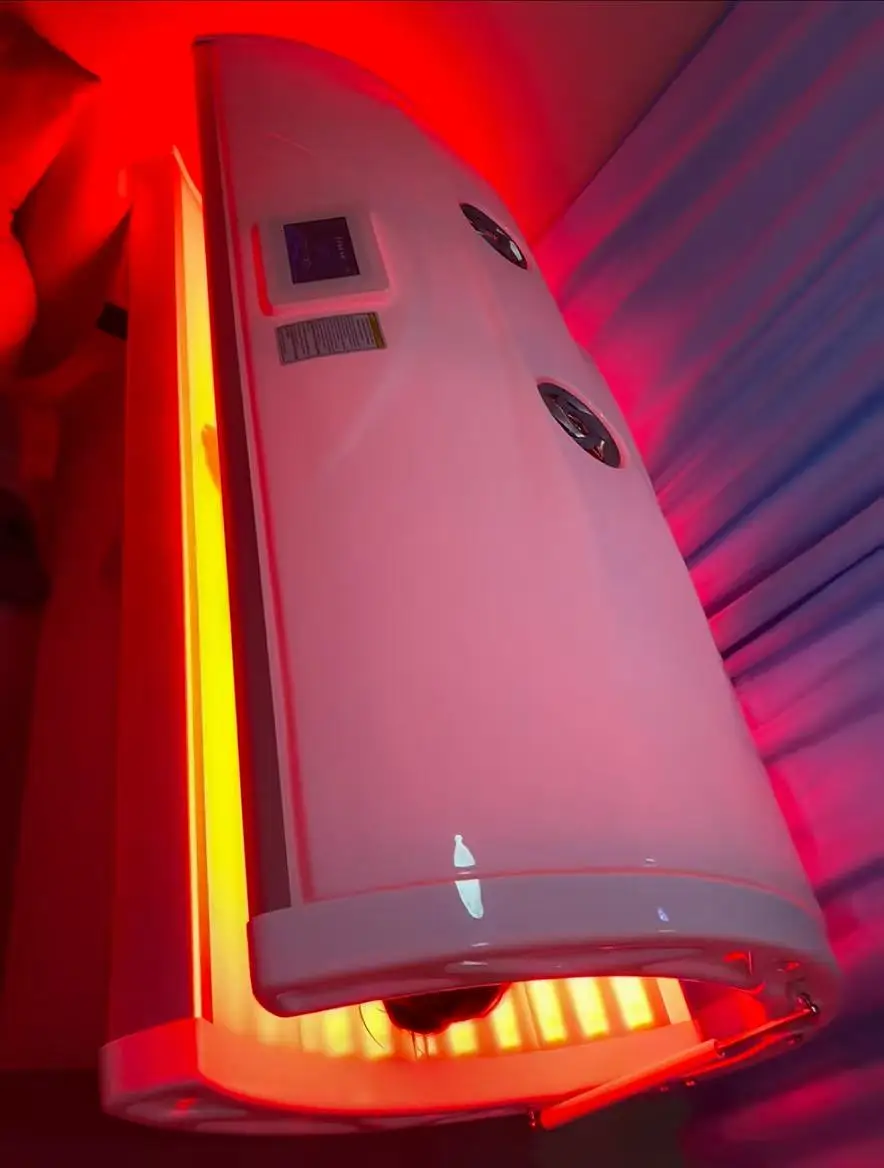 

Косметологическая кушетка для фототерапии красным светом, отбеливания кожи, стимуляции коллагена, коммерческая сауна для омоложения кожи всего тела