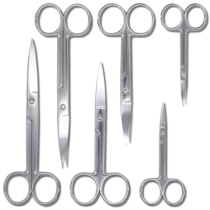 

Stainless Steel Dental Scissors Medical Straight/Curved Scissor Forceps 10/14/16cm Round Handle Suture Removal Scissors