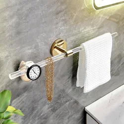 Nuovo portasciugamani in acrilico portasciugamani da parete per bagno, portasciugamani da bagno, porta pantofole