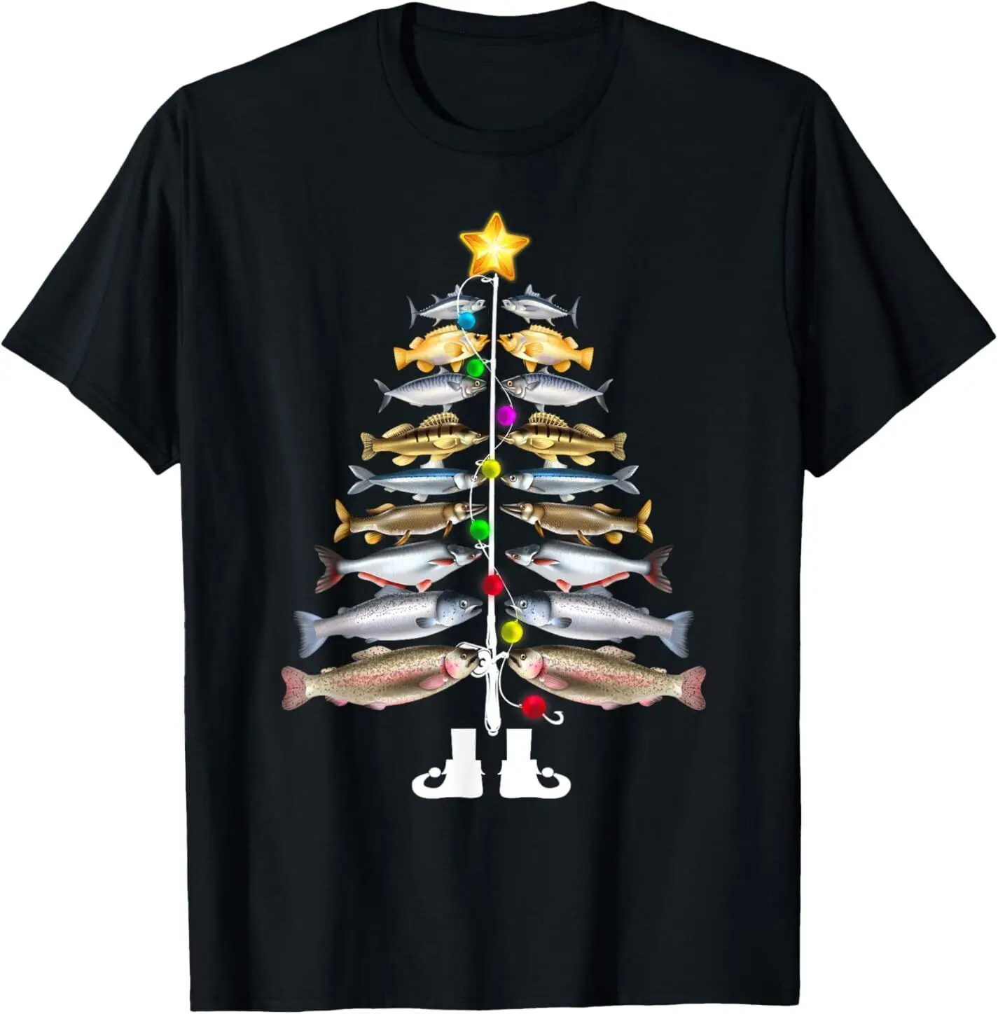 

NEW Merry Fishmas Christmas Tree Funny Fishing Best Gift Idea Tee T-Shirt S-3XL