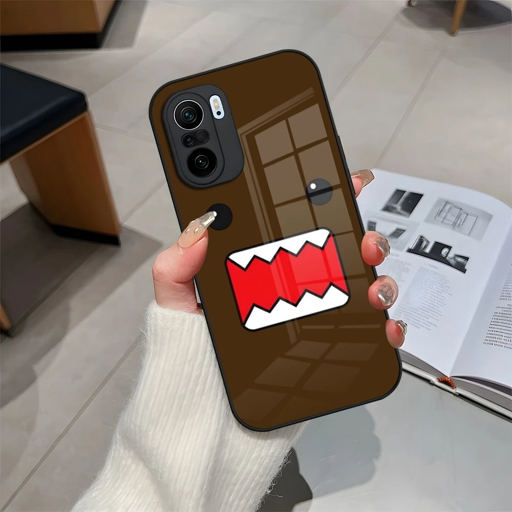 Cute Domo-kun Phone Case for Redmi 12c 13c 12 13 Note 13 Pro Plus 11 12 Pro 10 11s 12s Tempered Glass Cover