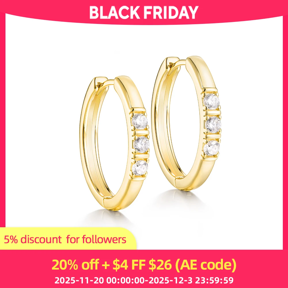 

ANDH Moissanite Hoop Earrings for Women 15mm/20mm Diameter 925 Sterling Silver Minimalist Design Elegant Hoops Trendy Jewelry