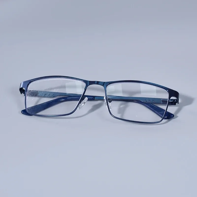 +0,75 1,25 1,5 1,75 2,0 2,25 2,75 Anti-Blaulicht Herrenbrille Quadratischer Metallrahmen Große Lesebrille Presbyopie-Brille Gafas Lectura – Detail 18