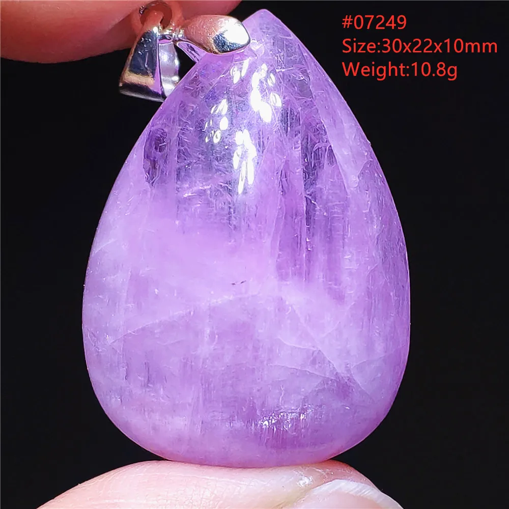 

Natural Purple Kunzite Pendant Women Cat Eye Water Drop Oval Bead Rare Purple Kunzite Pendant Necklace Fashion AAAAAA