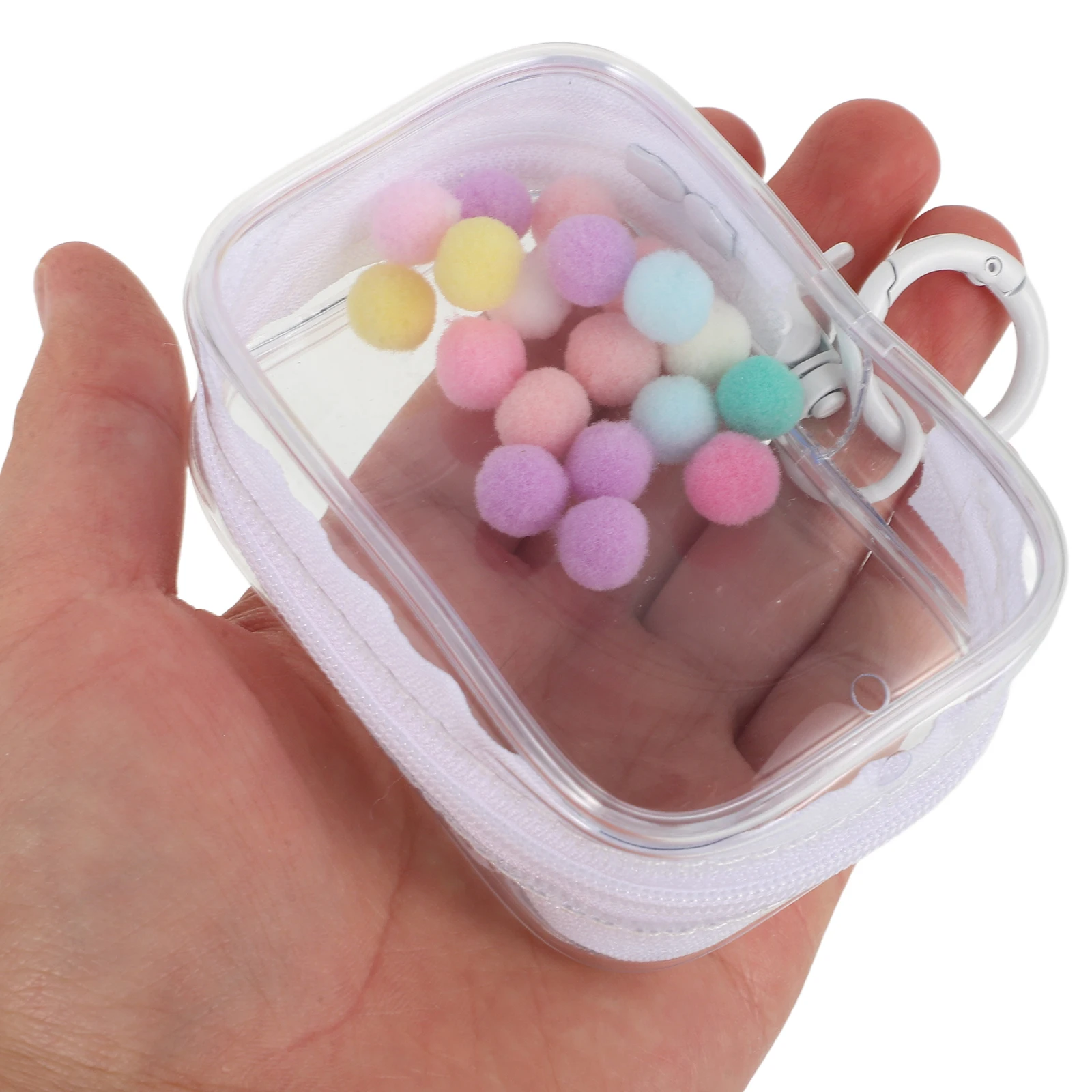 

2 Pcs Mini Clear Bag for Small Items Cute Figure Pvc Figures Display Lightweight Storage Pouch Walk Baby Keychain