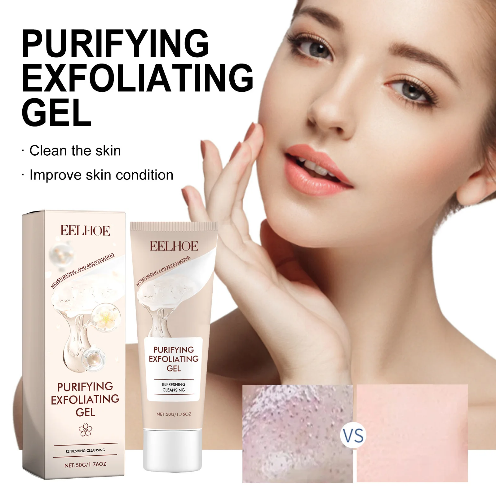 

EELHOE Exfoliating Scrub Gel Softening and Hydrating Skin Oil Control Refreshing Exfoliating Gel Shrinking Pores Firming Skin