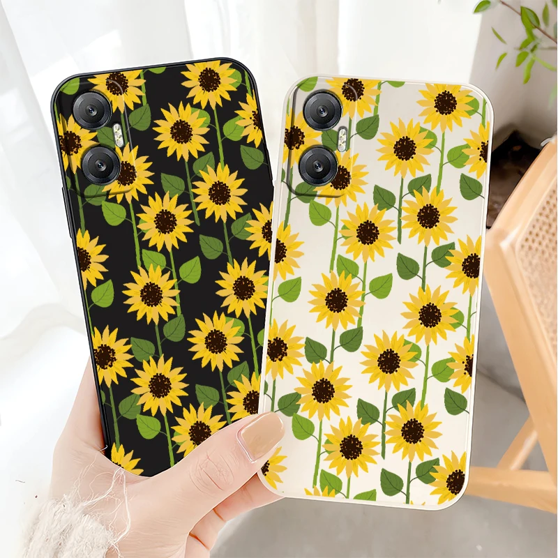 حافظة هاتف من السيليكون غير اللامع لهاتف انفينيكس هوت 50 برو بلس 30i 40i 20S 9 Play 12 12i 11 NFC نوت 30 50 غطاء مقاوم للصدمات على شكل زهرة