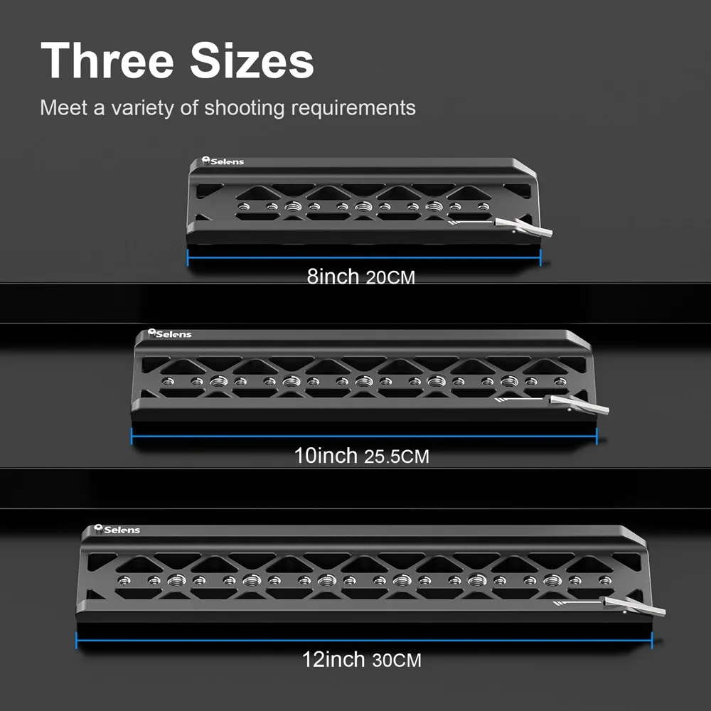 Selens ARRI Dovetail Plate Aluminum Alloy With 1/4’’-20 And 3/8’’-16 Threaded Holes Dovetail Plate DSLR Photography Accessories