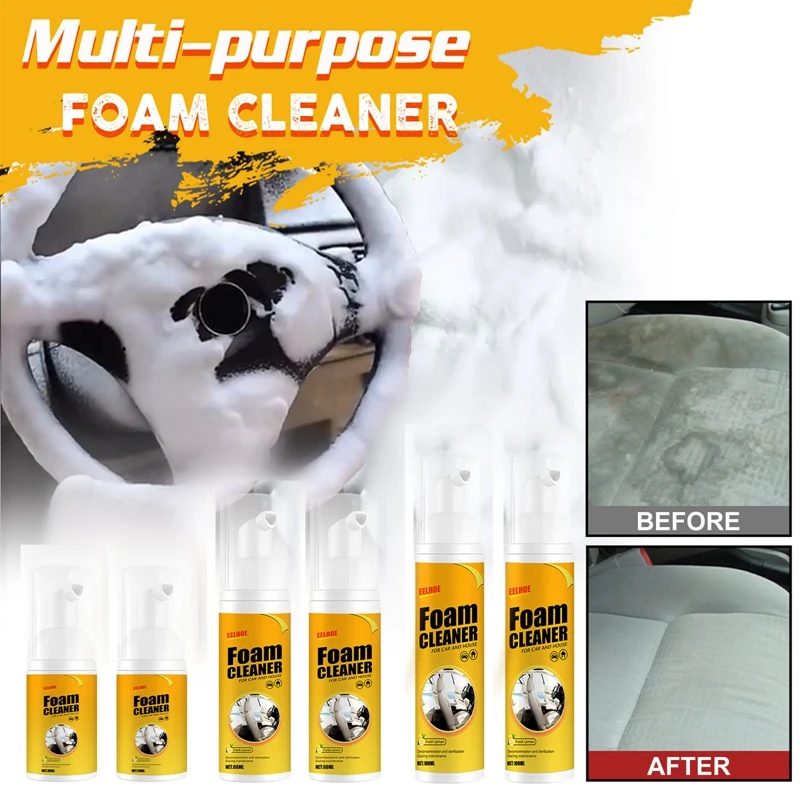 Car Foam Cleaner Interior Panel Seat Leather Ceiling Clean Wash Spray Agent Multipurpose Home Foam Dust Remover 30/60/100/150ML