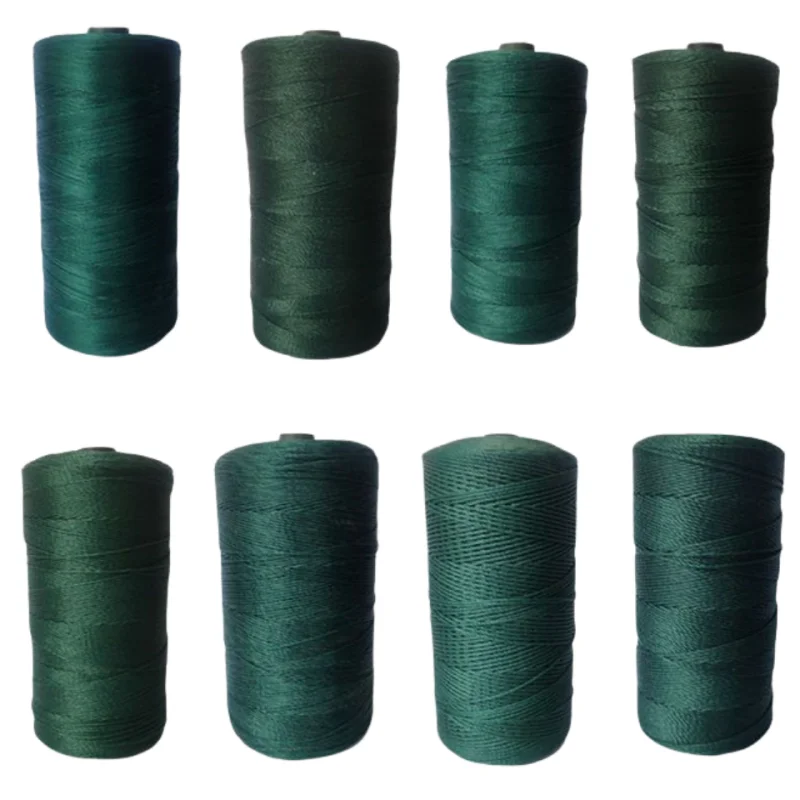 

Dark Green Polyethylene Nylon Rope. Fishing Line With A Cast Net. Fishing Net Repair. Greenhouse Plant Tying Rope