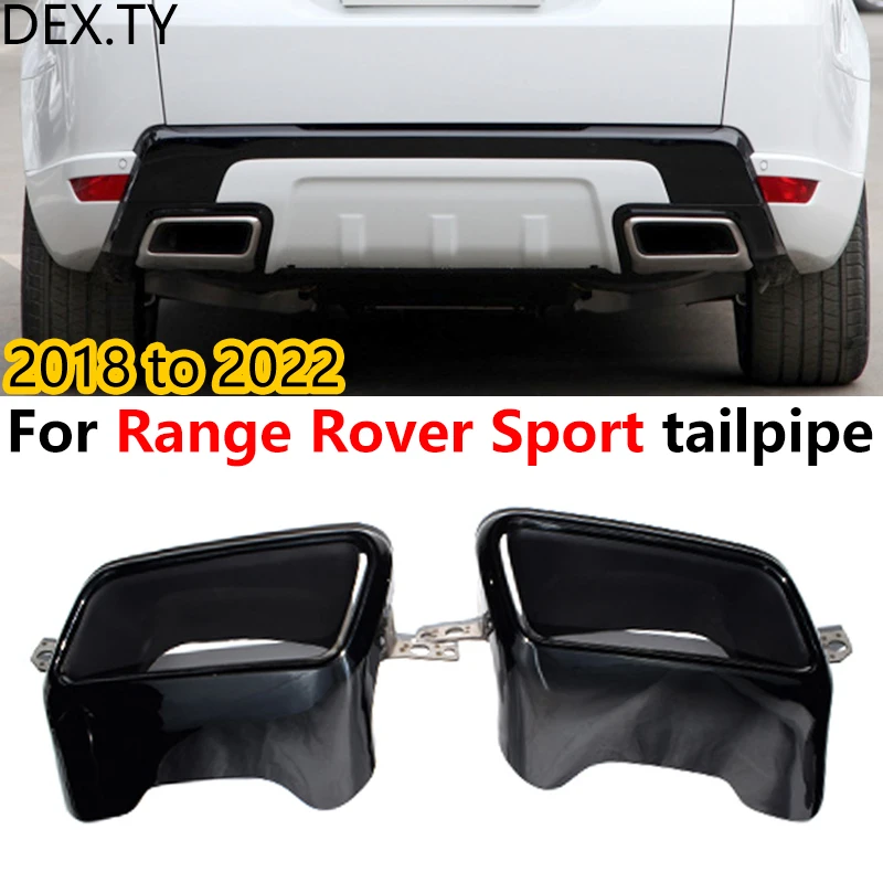 

For 2018 2019 2020 2021 2022 Model Range Rover Sport 3.0 SC V6 HSE DYNAMIC Muffler Tail Pipe Black Rectangle Exhaust Tip System