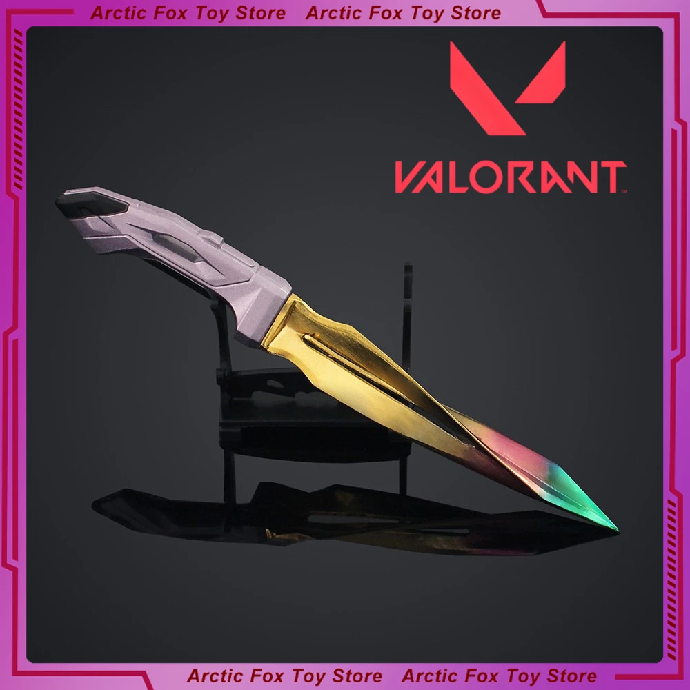 22cm VALORANT 게임 다채로운 칼 주변기기 금속 모델 소품 다시 포장 장식 키 체인 데스크탑 장식품 선물 완구