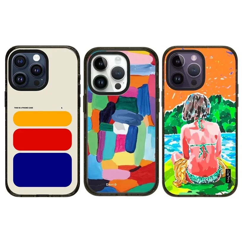 

Color Block 2.0 Acrylic Black Border Protective iPhone Case Cover for 16 15 14 13 12 Pro Max Case