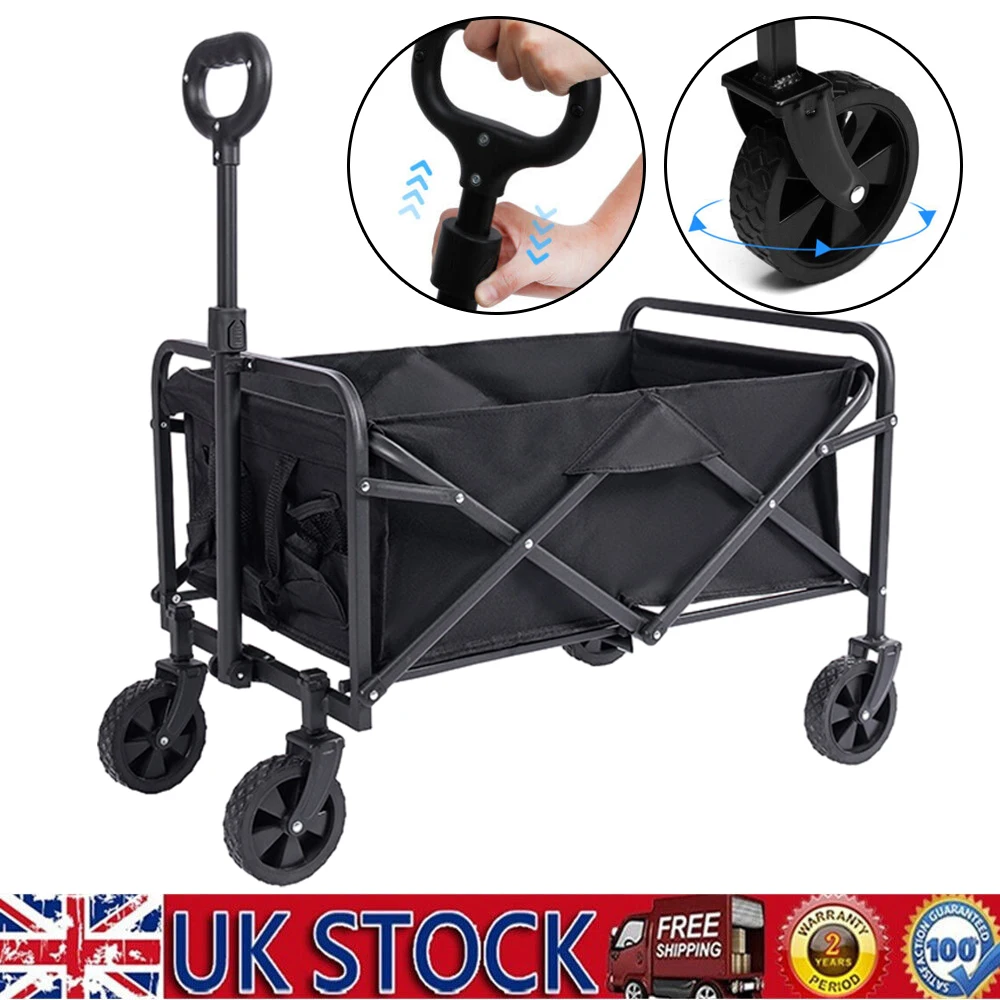 Heavy Duty Foldable Garden Festival Trolley Camping Cart Wagon Truck Wheelbarrow