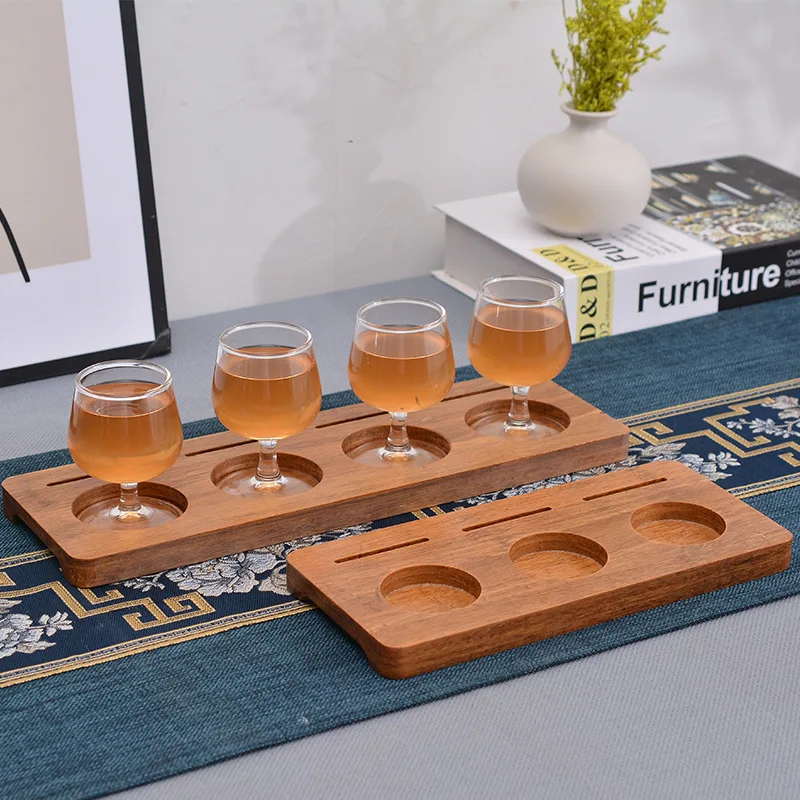 Drink Serving Tray bamboo wood Beer Tasting Flight Sampler Boards barware Scotch Flight Serving Tray