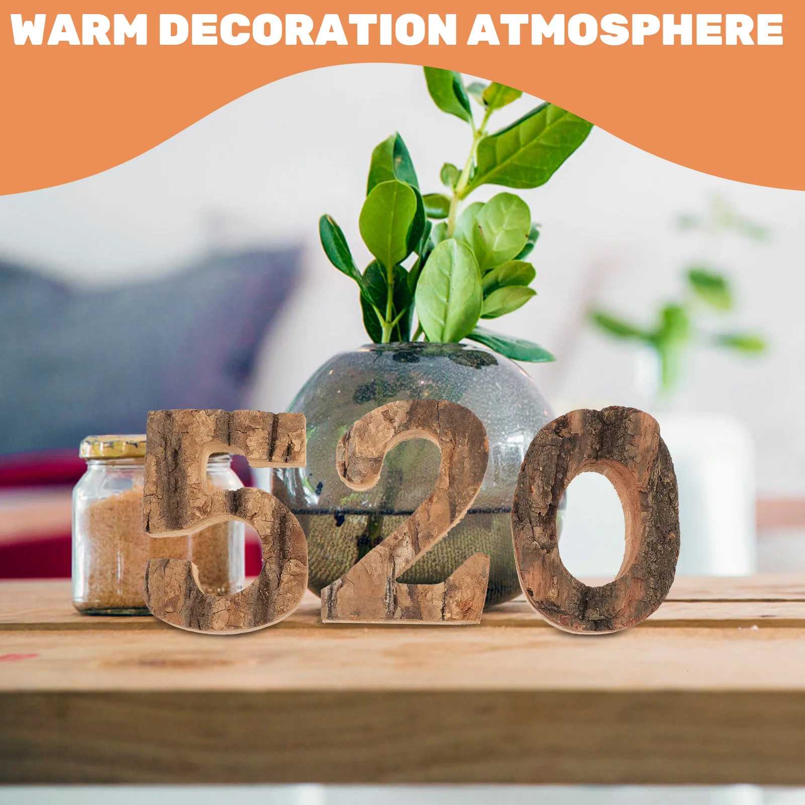 Wooden Letter Decoration DIY Crafts Number Signs Numbers for Wall Coffee Game Name The